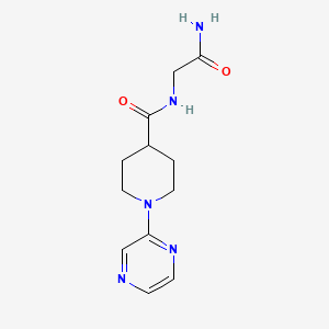 molecular formula C12H17N5O2 B13764514 N-(2-amino-2-oxoethyl)-1-pyrazin-2-ylpiperidine-4-carboxamide 