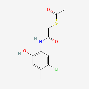 molecular formula C11H12ClNO3S B13764519 Ethanethioic acid, S-[2-[(5-chloro-2-hydroxy-4-methylphenyl)amino]-2-oxoethyl] ester CAS No. 63148-80-1