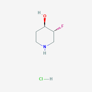 molecular formula C5H11ClFNO B1376457 (3R,4R)-rel-3-Fluoropiperidin-4-ol hydrochloride CAS No. 955028-84-9