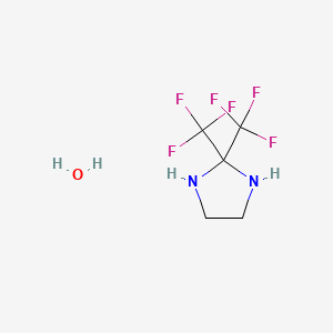 molecular formula C5H8F6N2O B13764604 Imidazolidine, 2,2-bis(trifluoromethyl)-, hydrate CAS No. 64038-67-1