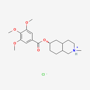molecular formula C20H30ClNO5 B13764628 cis-2-Methyl-6-(3,4,5-trimethoxybenzoyloxy)decahydroisoquinoline hydrochloride CAS No. 57464-36-5