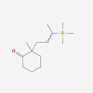 molecular formula C14H26OSi B13764679 2-Methyl-2-[3-(trimethylsilyl)but-2-EN-1-YL]cyclohexan-1-one CAS No. 52815-01-7