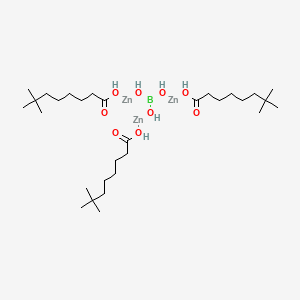 molecular formula C30H63BO9Zn3 B13764680 boric acid;7,7-dimethyloctanoic acid;zinc CAS No. 70801-03-5