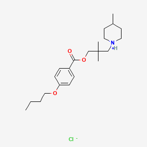 molecular formula C22H36ClNO3 B13764698 Benzoic acid, p-butoxy-, 2,2-dimethyl-3-(4-methylpiperidino)propyl ester, hydrochloride CAS No. 67032-38-6