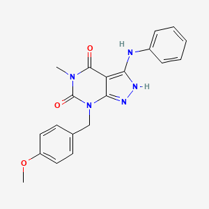 molecular formula C20H19N5O3 B1376472 7-(4-Methoxybenzyl)-5-methyl-3-(phenylamino)-2H-pyrazolo[3,4-d]pyrimidine-4,6(5H,7H)-dione CAS No. 1160521-51-6