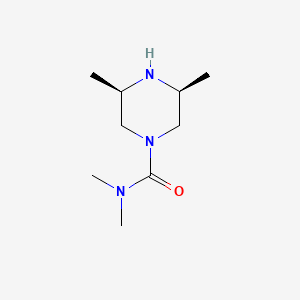 molecular formula C9H19N3O B13764759 (3R,5S)-N,N,3,5-Tetramethylpiperazine-1-carboxamide 