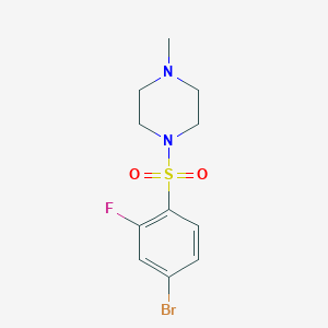 molecular formula C11H14BrFN2O2S B1376476 1-((4-Bromo-2-fluorophenyl)sulfonyl)-4-methylpiperazine CAS No. 486422-16-6