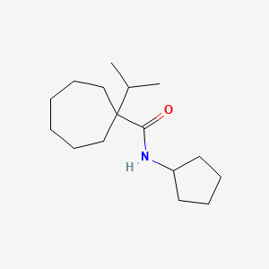 molecular formula C16H29NO B13764760 N-Cyclopentyl-1-isopropylcycloheptanecarboxamide CAS No. 56471-70-6