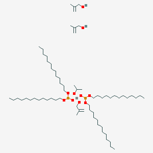 molecular formula C67H138O10P2Ti B13764788 Isopropyl trimethallyl titanate di(tridecyl phosphite) CAS No. 68479-70-9