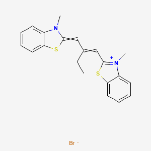 molecular formula C21H21BrN2S2 B13764868 Benzothiazolium, 3-methyl-2-[2-[(3-methyl-2(3H)-benzothiazolylidene)methyl]-1-butenyl]-, bromide CAS No. 69766-80-9