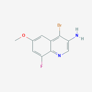 molecular formula C10H8BrFN2O B1376487 4-Bromo-8-fluoro-6-methoxyquinolin-3-amine CAS No. 724788-53-8