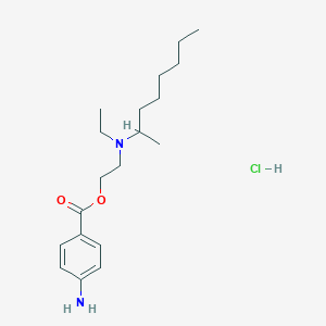 molecular formula C19H33ClN2O2 B13764889 Benzoic acid, p-amino-, 2-(N-ethyl-N-(1-methylheptyl)amino)ethyl ester, hydrochloride CAS No. 69781-35-7