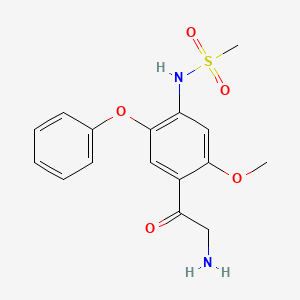 molecular formula C16H18N2O5S B13765000 N-[4-(2-Aminoacetyl)-5-methoxy-2-phenoxyphenyl]-methanesulfonamide 