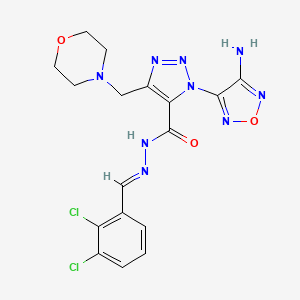 molecular formula C17H17Cl2N9O3 B13765056 3-(4-amino-1,2,5-oxadiazol-3-yl)-N-[(E)-(2,3-dichlorophenyl)methylideneamino]-5-(morpholin-4-ylmethyl)triazole-4-carboxamide 