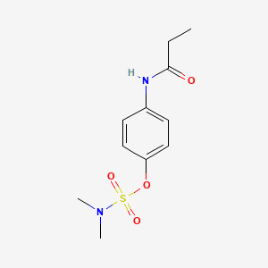 molecular formula C11H16N2O4S B13765071 Propionanilide, p-hydroxy-, dimethylsulfamate CAS No. 73826-21-8