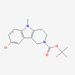 molecular formula C17H21BrN2O2 B1376509 tert-Butyl 8-bromo-5-methyl-1,3,4,5-tetrahydro-2H-pyrido[4,3-b]indole-2-carboxylate CAS No. 1173155-41-3