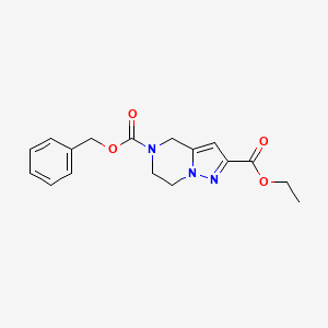 molecular formula C17H19N3O4 B1376516 5-Benzyl 2-ethyl 6,7-dihydropyrazolo[1,5-a]pyrazine-2,5(4H)-dicarboxylate CAS No. 1065066-04-7