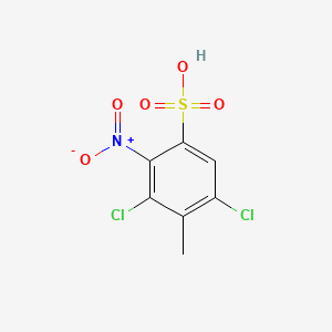 molecular formula C7H5Cl2NO5S B13765183 Benzenesulfonic acid, 3,5-dichloro-4-methyl-2-nitro- CAS No. 68368-40-1