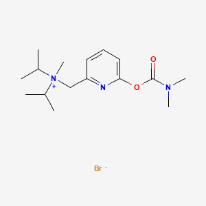 molecular formula C16H28BrN3O2 B13765223 Diisopropyl((3-hydroxy-2-pyridyl)methyl)methylammonium bromide dimethylcarbamate (ester) CAS No. 66941-38-6