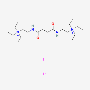 molecular formula C20H44I2N4O2 B13765269 Ammonium, succinylbis(iminoethylene)bis(triethyl-, diiodide CAS No. 62055-18-9