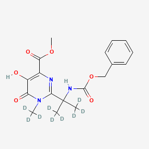 molecular formula C18H21N3O6 B13765280 Methyl 2-[1,1,1,3,3,3-hexadeuterio-2-(phenylmethoxycarbonylamino)propan-2-yl]-5-hydroxy-6-oxo-1-(trideuteriomethyl)pyrimidine-4-carboxylate 