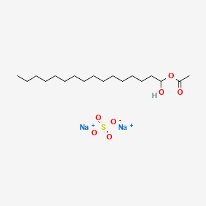 molecular formula C18H36Na2O7S B13765299 Sodium 1-acetoxyhexadecanol sulfate 