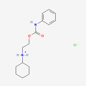molecular formula C15H23ClN2O2 B13765301 Carbanilic acid, 2-(cyclohexylamino)ethyl ester, hydrochloride CAS No. 67195-94-2