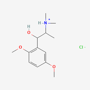 molecular formula C13H22ClNO3 B13765387 2,5-Dimethoxy-alpha-(1-dimethylaminoethyl)benzyl alcohol hydrochloride CAS No. 63991-15-1