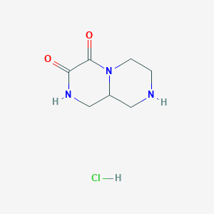 molecular formula C7H12ClN3O2 B1376540 octahydro-1H-pyrazino[1,2-a]piperazine-3,4-dione hydrochloride CAS No. 1376008-08-0