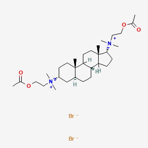 molecular formula C31H56Br2N2O4 B13765417 Ammonium, (5-alpha-androstan-3-beta,17-beta-ylene)bis(dimethyl(2-hydroxyethyl)-, dibromide, diacetate CAS No. 50588-19-7