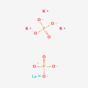 molecular formula K3LaO8P2 B13765430 Lanthanum tripotassium bis(phosphate) CAS No. 59129-19-0