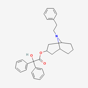 molecular formula C30H33NO3 B13765520 9-Phenethyl-9-azabicyclo(3.3.1)nonan-3-beta-ol benzilate CAS No. 6606-09-3