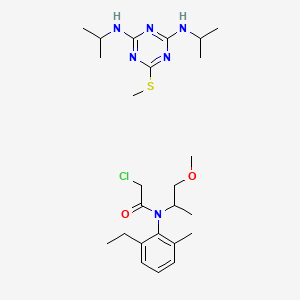 molecular formula C25H41ClN6O2S B13765523 Metolachlor-prometryn mixt. CAS No. 67257-13-0