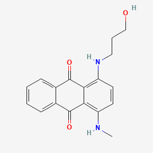molecular formula C18H18N2O3 B13765531 1-[(3-Hydroxypropyl)amino]-4-(methylamino)anthraquinone CAS No. 56504-94-0