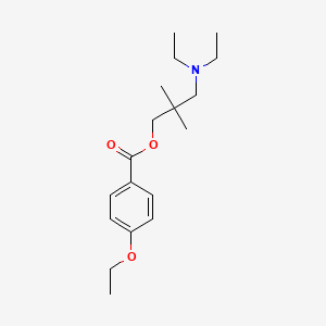 molecular formula C18H29NO3 B13765553 gamma-Diethylamino-beta-dimethylpropyl-4-ethoxybenzoate CAS No. 78329-99-4