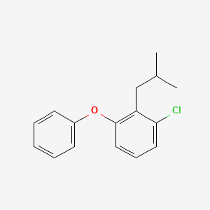 molecular formula C16H17ClO B13765570 Benzene, 1,1'-oxybis-, monochloro mono(2-methylpropyl) deriv. CAS No. 70624-13-4