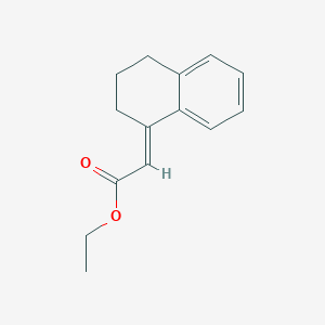 molecular formula C14H16O2 B13765575 1,2,3,4-Tetrahydronaphthalen-1-ylidine acetatic acid ethyl ester 