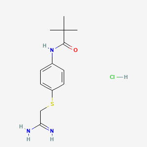 molecular formula C13H20ClN3OS B1376563 N-{4-[(carbamimidoylmethyl)sulfanyl]phenyl}-2,2-dimethylpropanamide hydrochloride CAS No. 1423034-02-9