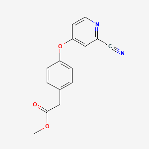 molecular formula C15H12N2O3 B1376570 Methyl 2-{4-[(2-cyanopyridin-4-yl)oxy]phenyl}acetate CAS No. 1423026-85-0