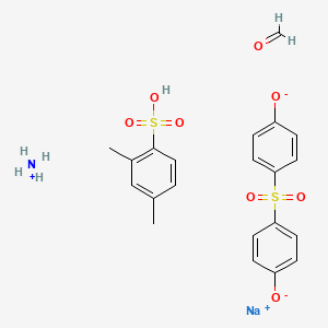 molecular formula C21H24NNaO8S2 B13765772 Azanium;sodium;2,4-dimethylbenzenesulfonic acid;formaldehyde;4-(4-oxidophenyl)sulfonylphenolate CAS No. 68516-87-0