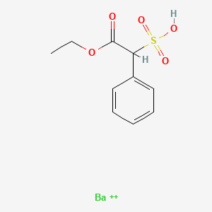 molecular formula C10H12BaO5S+2 B13765780 barium(2+);2-ethoxy-2-oxo-1-phenylethanesulfonic acid CAS No. 5401-28-5