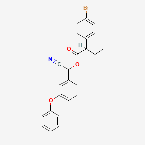 molecular formula C25H22BrNO3 B13765799 Benzeneacetic acid, 4-bromo-alpha-(1-methylethyl)-, cyano(3-phenoxyphenyl)methyl ester CAS No. 76489-33-3