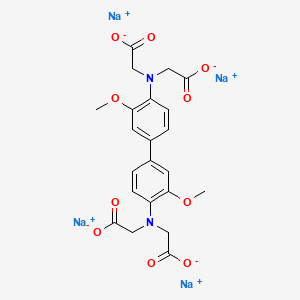 molecular formula C22H20N2Na4O10 B13765836 Tetrasodium N,N'-(3,3'-dimethoxy(1,1'-biphenyl)-4,4'-diyl)bis(N-(carboxylatomethyl)aminoacetate) CAS No. 60683-89-8