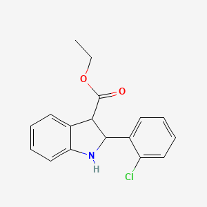 molecular formula C17H16ClNO2 B13765860 Ethyl 2-(2-chlorophenyl)-2,3-dihydro-indole-3-carboxylate CAS No. 500592-32-5