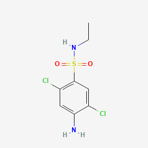 molecular formula C8H10Cl2N2O2S B13765894 Benzenesulfonamide, 4-amino-2,5-dichloro-N-ethyl- CAS No. 59000-84-9