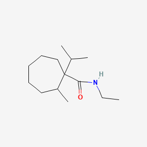 molecular formula C14H27NO B13766000 N-Ethyl-1-isopropyl-2-methylcycloheptanecarboxamide CAS No. 56471-46-6