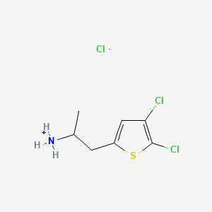 molecular formula C7H10Cl3NS B13766012 Ethylamine, 1-(4,5-dichloro-2-thenyl)-, hydrochloride CAS No. 67482-62-6