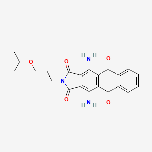 molecular formula C22H21N3O5 B13766031 1H-Naphth(2,3-f)isoindole-1,3,5,10(2H)-tetrone, 4,11-diamino-2-(3-(1-methylethoxy)propyl)- CAS No. 68856-25-7