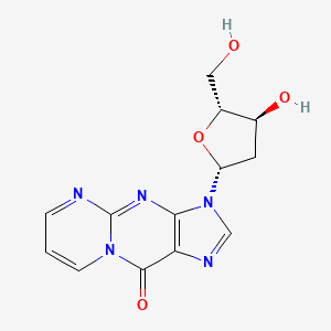 molecular formula C13H13N5O4 B13766056 3-(2'-Deoxyribofuranosyl)pyrimido(1,2-a)purin-10(3H)-one 