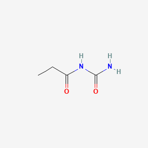 molecular formula C4H8N2O2 B13766083 Propanamide, N-(aminocarbonyl)- CAS No. 5426-52-8